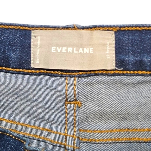 EUC Everlane Authentic Stretch Mid-Rise Skinny Jeans Sz. 27x28.50 Dark Blue Wash - Picture 5 of 10
